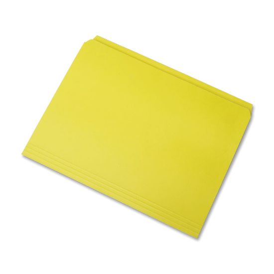 Picture of SKILCRAFT Straight-Cut Color File Folders, Letter Size, 100% Recycled, Yellow, Box Of 100