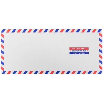 Picture of JAM Paper Booklet Envelopes, #10, Gummed Seal, Airmail, Pack Of 25