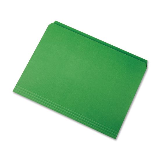 Picture of SKILCRAFT Straight-Cut Color File Folders, Letter Size, 100% Recycled, Green, Box Of 100