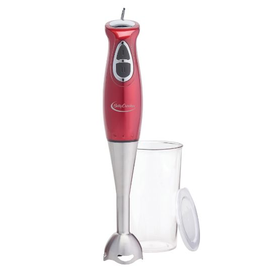 Picture of Betty Crocker 2-Speed Hand Blender With Mixing Beaker, 20.28 Oz, Red