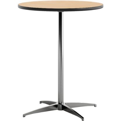 Picture of Flash Furniture 24ft" Round Wood Cocktail Table with 30ft" and 42ft" Columns, Natural