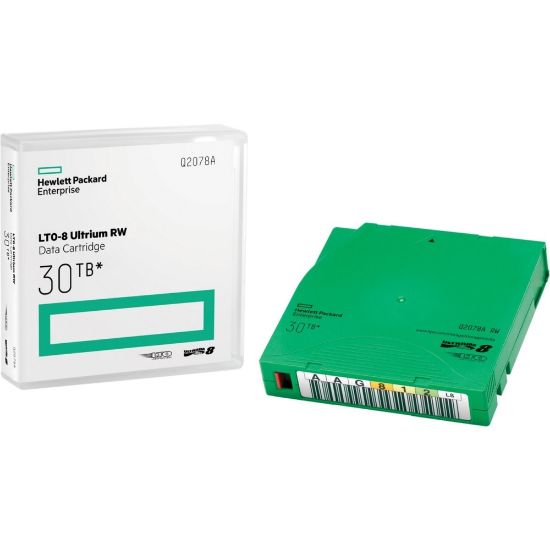 Picture of HPE LTO-8 Ultrium 30TB RW Data Cartridge - LTO-8 - Rewritable - 12 TB (Native) / 30 TB (Compressed) - 3149.61 ft Tape Length - 1 Pack