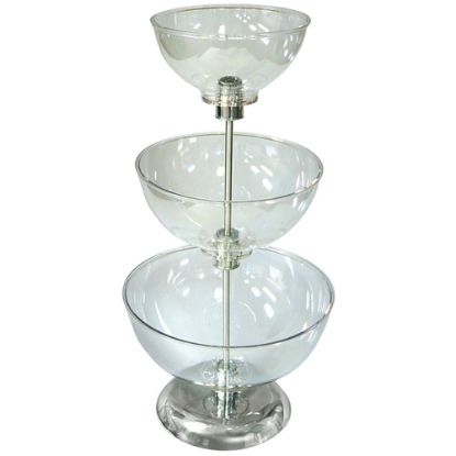 Picture of Azar Displays 3-Tier Bowl Display, 24inH x 12inW x 12inD, Clear