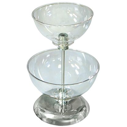 Picture of Azar Displays 2-Tier Bowl Display, 15inH x 10inW x 10inD, Clear