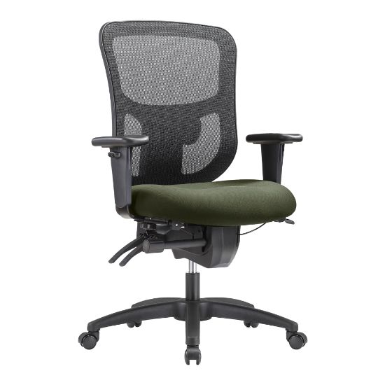 Picture of WorkPro 9500XL Series Big & Tall Ergonomic Mesh/Premium Fabric Mid-Back Chair, Black/Olive, BIFMA Compliant