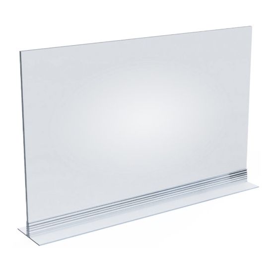 Picture of Azar Displays Acrylic T-Strip Horizontal Sign Holders, 11in x 17in, Clear, Pack Of 10 Sign Holders