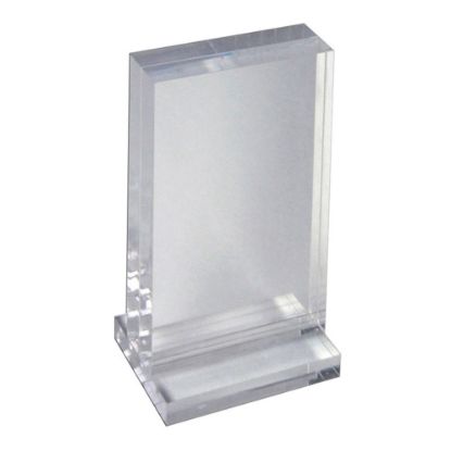 Picture of Azar Displays Imperial Acrylic Block Sign Holder, 7-3/4inH x 5inW x 3inD, Clear