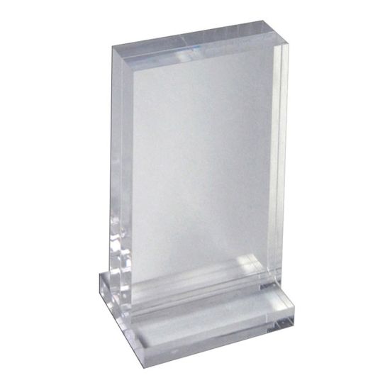 Picture of Azar Displays Imperial Acrylic Block Sign Holder, 7-3/4inH x 5inW x 3inD, Clear