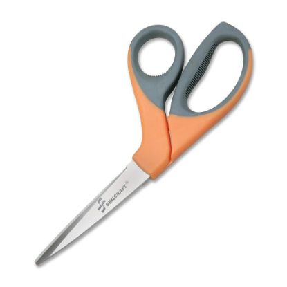 Picture of SKILCRAFT Bent Stainless Steel Shears, 8 3/10in, Black/orange