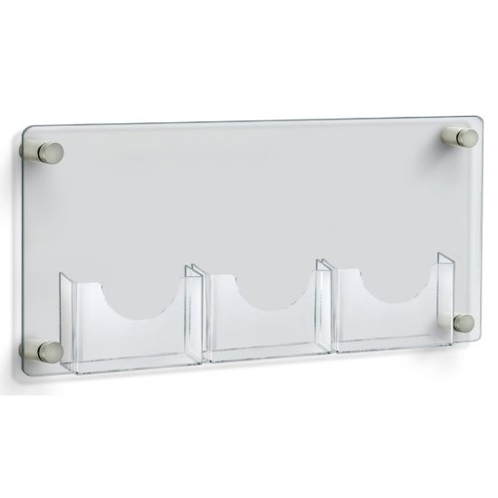 Picture of Azar Displays 3-Pocket Bifold Wall Brochure Holder, 11in x 23in, Clear/Silver Caps