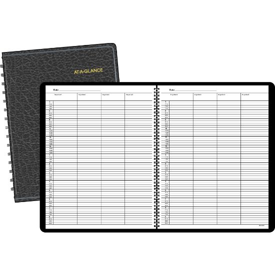 Picture of AT-A-GLANCE 4-Person Group Undated Daily Appointment Book, 8 1/2in x 11in, 30% Recycled, Black (8031005)