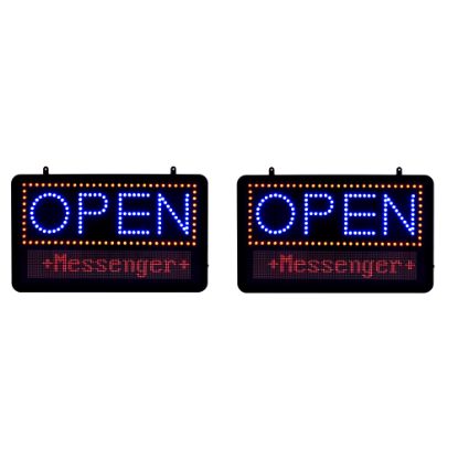 Picture of Alpine Industries LED Programmable Message Board Open Signs, 22-1/16inH x 13inW x 1-5/8inD, Black, Pack Of 2 Signs