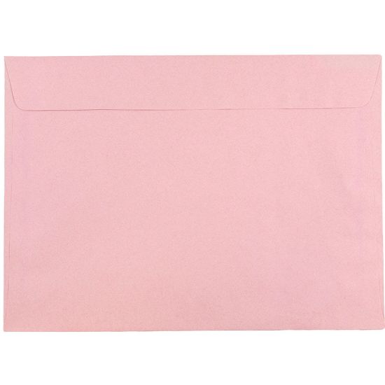 Picture of JAM Paper Booklet Envelopes, 9in x 12in, Gummed Seal, Baby Pink, Pack Of 25