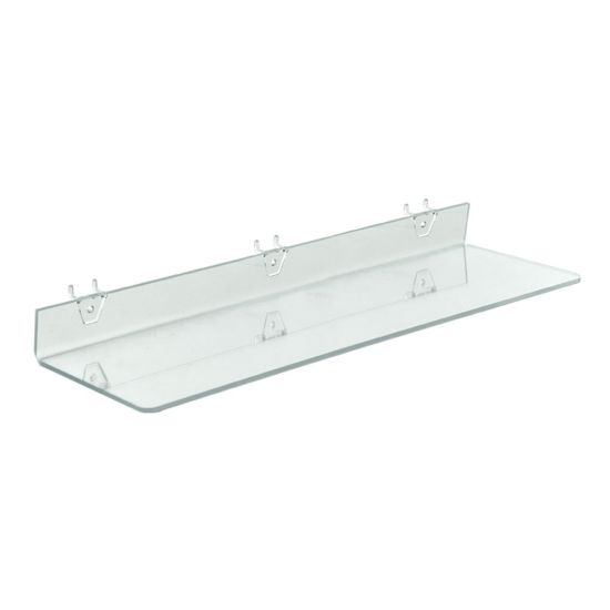 Picture of Azar Displays Acrylic Shelves For Pegboard And Slatwall Systems, 24in x 6in, Clear, Pack Of 4 Shelves