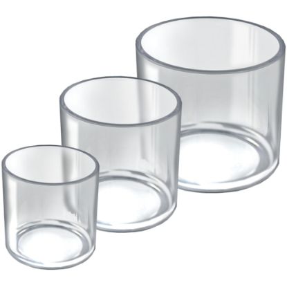 Picture of Azar Displays Deluxe 3-Bin Set, Cylindrical, Clear