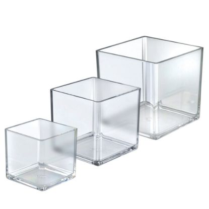 Picture of Azar Displays Deluxe 3-Bin Set, Square, Clear