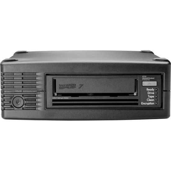 Picture of HPE StoreEver LTO-7 Ultrium 15000 External Tape Drive - LTO-7 - 6 TB (Native)/15 TB (Compressed) - 6Gb/s SAS - 5.25in Width - 1/2H Height - External - 300 MB/s Native - Linear Serpentine - Encryption - WORM Support - 3 Year Warranty