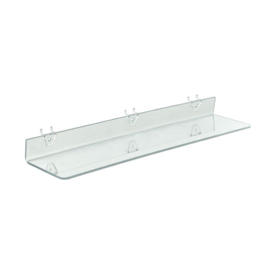 Picture of Azar Displays Acrylic Shelves For Pegboard And Slatwall Systems, 2inH x 24inW x 4inD, Clear, Pack Of 4 Shelves