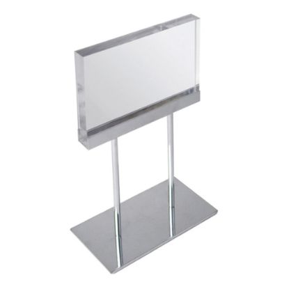 Picture of Azar Displays Elite Series Acrylic Horizontal Block Countertop Sign Holder, 8.5inW x 5.5inH x 4inD, Clear