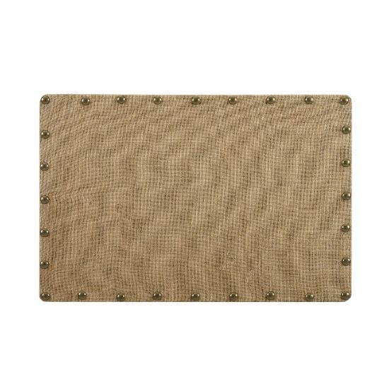 Picture of Linon Burke Burlap Nailhead Home Office Corkboard, 24in x 36in, Brown/Antique Bronze