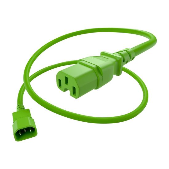 Picture of UNC Group - Power extension cable - IEC 60320 C14 to IEC 60320 C15 - 250 V - 15 A - 2 ft - green