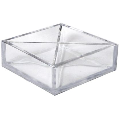 Picture of Azar Displays 4-Compartment Square Tray Desk Organizers, 2inH x 6inW x 6inD, Clear, Pack Of 2 Organizers