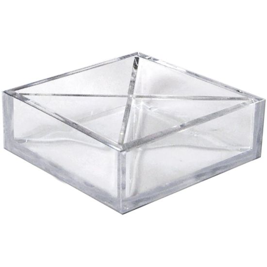 Picture of Azar Displays 4-Compartment Square Tray Desk Organizers, 2inH x 6inW x 6inD, Clear, Pack Of 2 Organizers