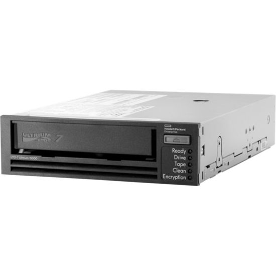 Picture of HPE toreEver LTO-7 Ultrium 15000 Internal Tape Drive - LTO-7 - 6 TB (Native)/15 TB (Compressed) - 6Gb/s SAS - 5.25in Width - 1/2H Height - Internal - 300 MB/s Native - Linear Serpentine - Encryption - WORM Support