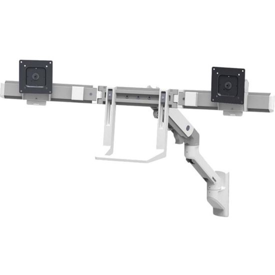 Picture of Ergotron Mounting Arm for Monitor, TV - White - 2 Display(s) Supported - 32in Screen Support - 17.50 lb Load Capacity - 100 x 100, 75 x 75