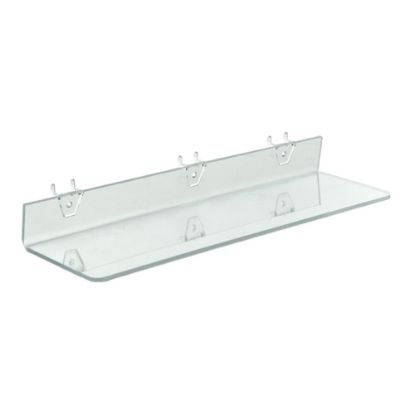 Picture of Azar Displays Acrylic Shelves For Pegboards/Slatwalls, 20in x 4in, Clear, Pack Of 4 Shelves