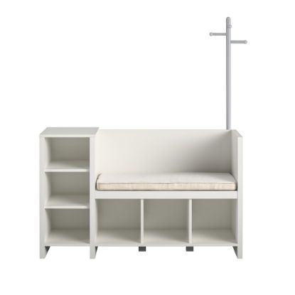 Picture of Ameriwood Home Tyler Storage Bench And Coat Rack, White