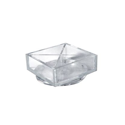 Picture of Azar Displays 4-Compartment Square Tray Revolving Desk Organizers, 2-1/2inH x 6inW x 6inD, Clear, Pack Of 2 Organizers