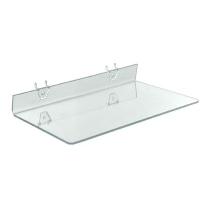 Picture of Azar Displays Acrylic Shelves For Pegboard/Slatwall Systems, 16in x 8in, Clear, Pack Of 4 Shelves