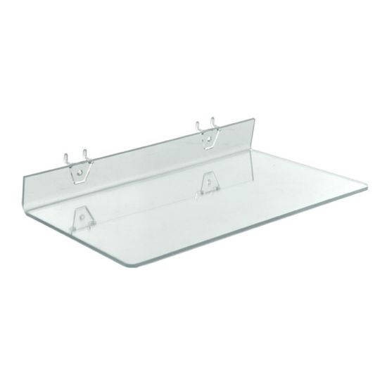 Picture of Azar Displays Acrylic Shelves For Pegboard/Slatwall Systems, 16in x 8in, Clear, Pack Of 4 Shelves