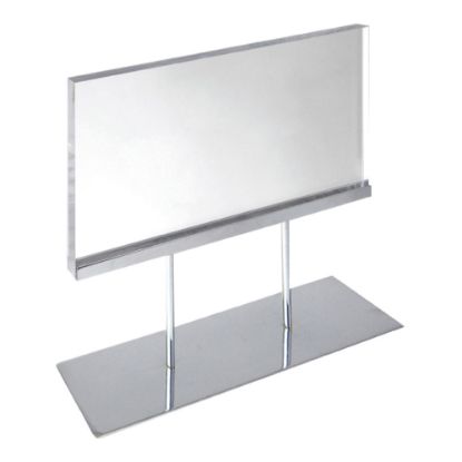 Picture of Azar Displays Elite Series Acrylic Horizontal Block Countertop Sign Holder, 11inH x 17inW, Chrome