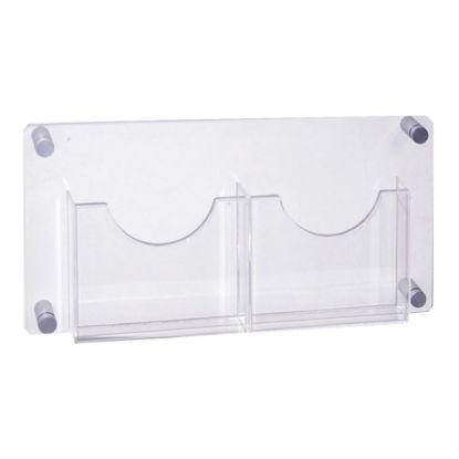 Picture of Azar Displays 2-Pocket Acrylic Wall-Mount Brochure Holder, 11inH x 23inW x 1-1/2inD, Clear