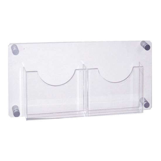 Picture of Azar Displays 2-Pocket Acrylic Wall-Mount Brochure Holder, 11inH x 23inW x 1-1/2inD, Clear