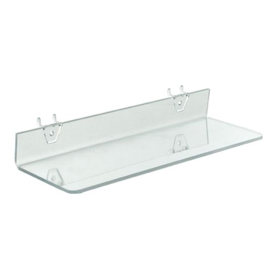 Picture of Azar Displays Acrylic Shelves For Pegboard/Slatwall Systems, 16in x 4in, Clear, Pack Of 4 Shelves