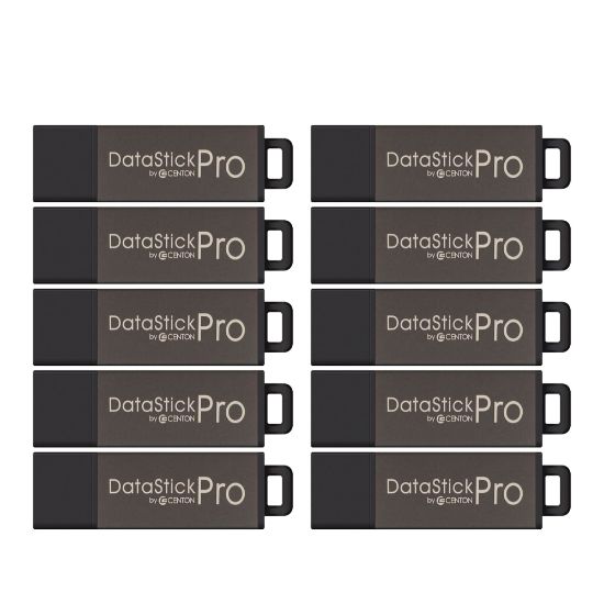 Picture of Centon DataStick Pro USB Flash Drives, USB 2.0, 8GB, Gray, Pack Of 50, S1-U2P1-8G50PK