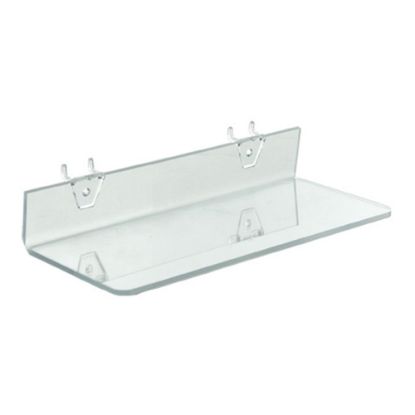 Picture of Azar Displays Acrylic Shelves For Pegboard/Slatwall Systems, 13-1/2in x 4in, Clear, Pack Of 4 Shelves