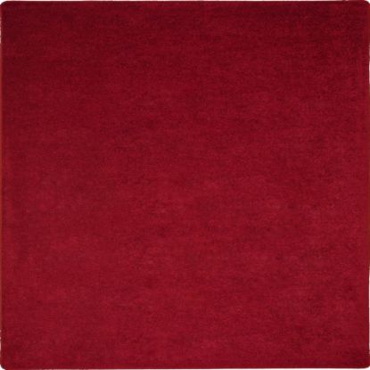 Picture of Joy Carpets Kid Essentials Solid Color Square Area Rug, Endurance, 6ft x 6ft, Burgundy