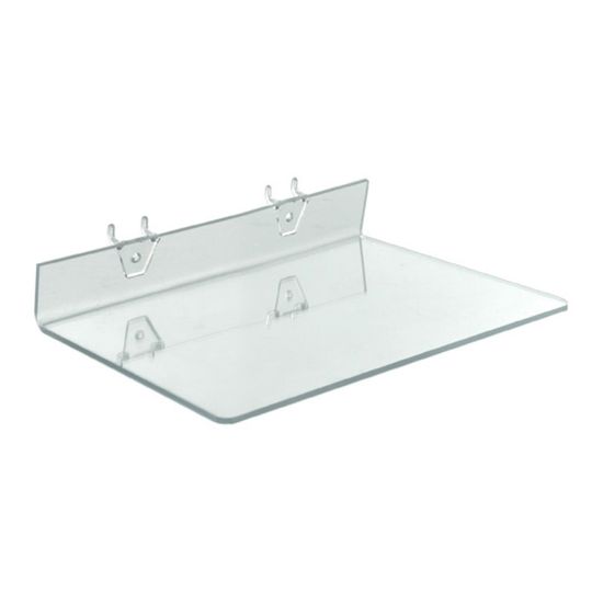 Picture of Azar Displays Acrylic Shelves For Pegboards/Slatwalls, 13-1/2inW x 8inD, Clear, Pack Of 4 Shelves