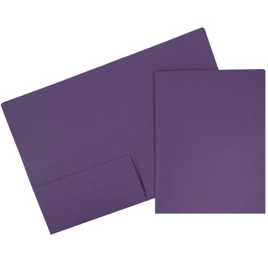 Picture of JAM Paper Matte 2-Pocket Presentation Folders, 9in x 12in, Dark Purple, Pack Of 6