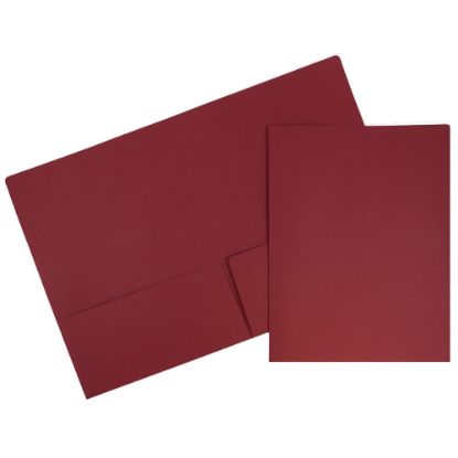 Picture of JAM Paper Matte 2-Pocket Presentation Folders, 9in x 12in, Dark Red, Pack Of 6