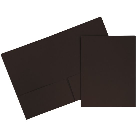 Picture of JAM Paper Matte 2-Pocket Presentation Folders, 9in x 12in, 100% Recycled, Chocolate Brown, Pack Of 6