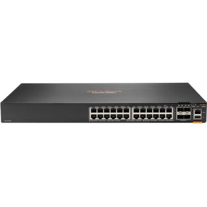 Picture of HPE 6300F 24-port 1GbE and 4-port SFP56 Switch - 24 Ports - Manageable - 3 Layer Supported - Modular - 4 SFP Slots - 63 W Power Consumption - Twisted Pair, Optical Fiber - 1U High - Rack-mountable - Lifetime Limited Warranty