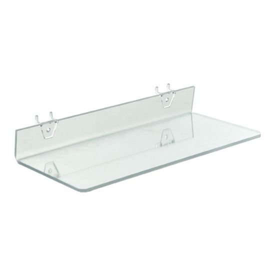 Picture of Azar Displays Acrylic Shelves For Pegboard And Slatwall Systems, 16inW x 6inD, Clear, Pack Of 4 Shelves