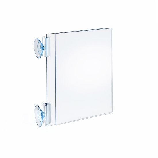 Picture of Azar Displays 2-Sided Acrylic Horizontal/Vertical Suction Cup Sign Holders, 8-1/2inH x 6-1/4inW x 1-3/4inD, Clear, Pack Of 10 Sign Holders