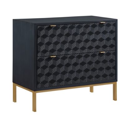 Picture of Coast to Coast Accent Chest, Tessa, 32inH x 35inW x 18inD, Prism Royal Blue/Black/Gold