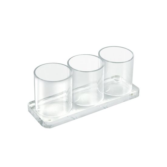 Picture of Azar Displays Acrylic Deluxe 3-Cup Holder, 3inH x 7inW x 2-1/2inD, Clear